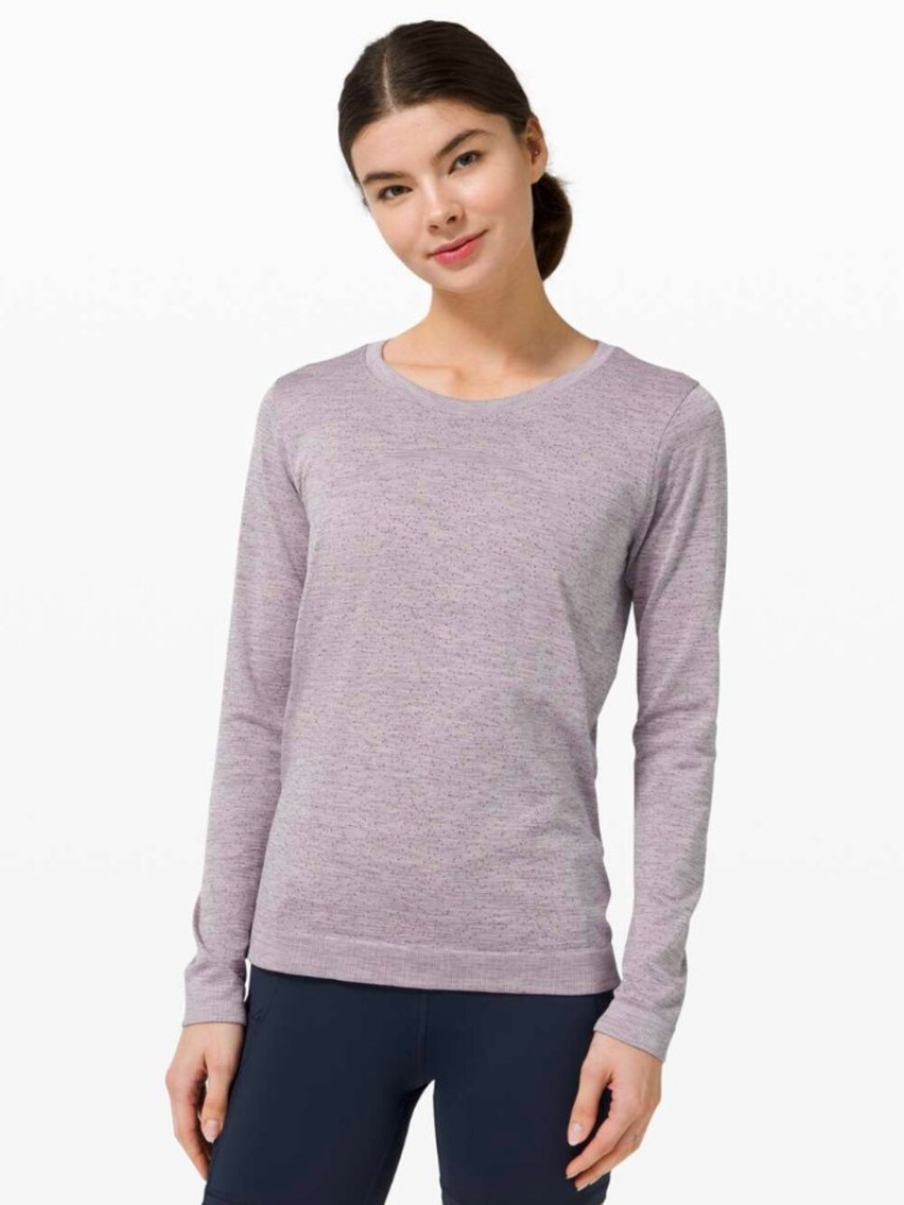 Lululemon Swiftly Relaxed Long Sleeve Dapple Dot Slate/Fuchsia Multi Size 10